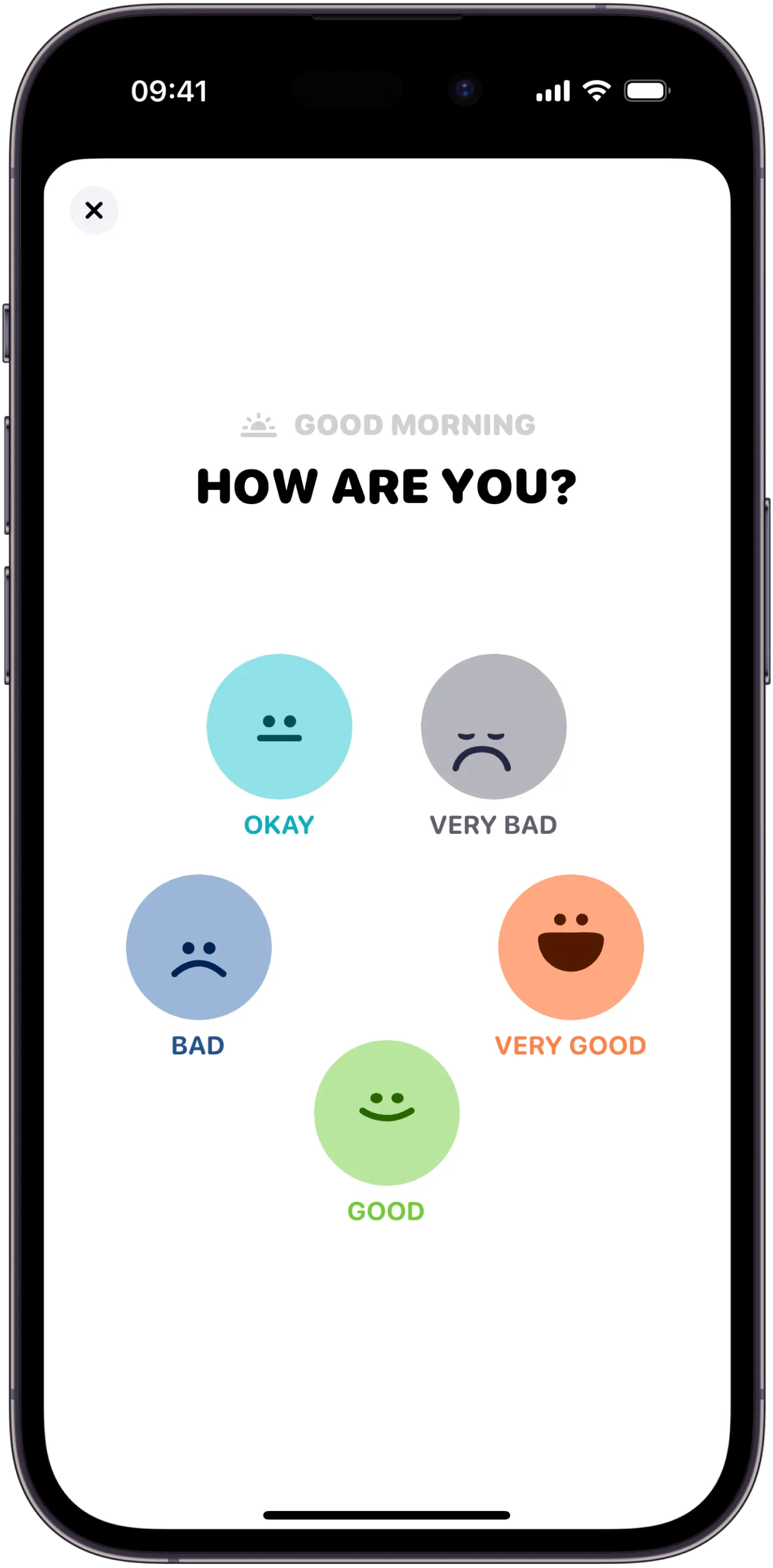 Unhinged Mood Tracker Mood Select